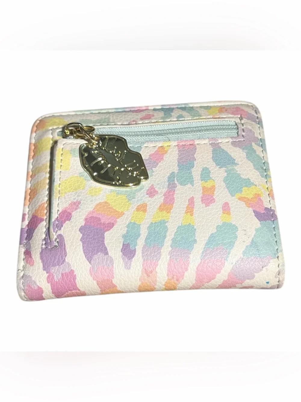 Betsey Johnson Pastel Tie-Dye Compact Wallet EUC